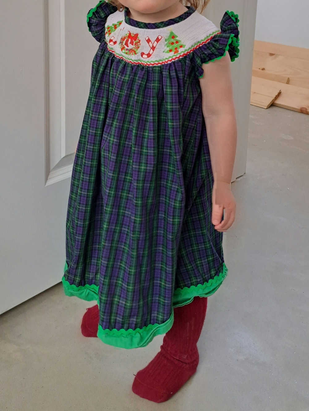 TRISH SCULLY Plaid Smocked Holiday Dress Baby Toddler Girl 12-18 months